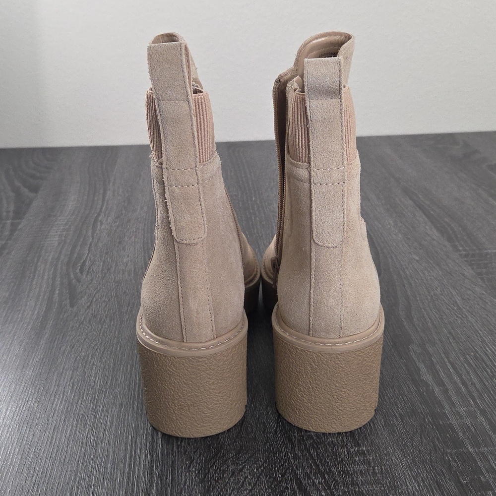 Chelsea & Violet Lug Sole Ankle Boots - Taupe Lottie 9M Leather Suede. Lug Sole - Picture 9 of 16